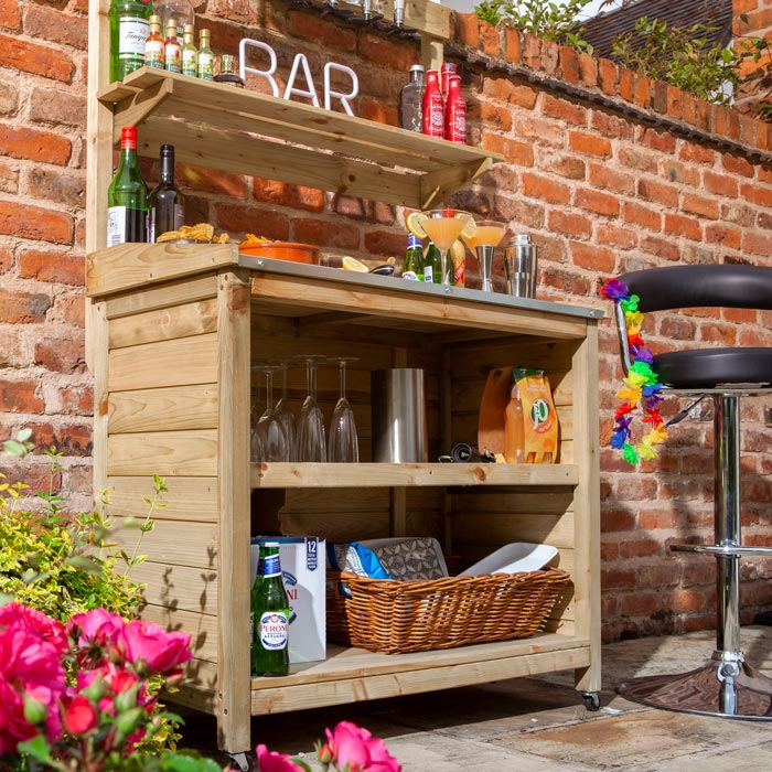 Midland Garden Furniture Garden Mini Bar Zinc Coated Counter Top