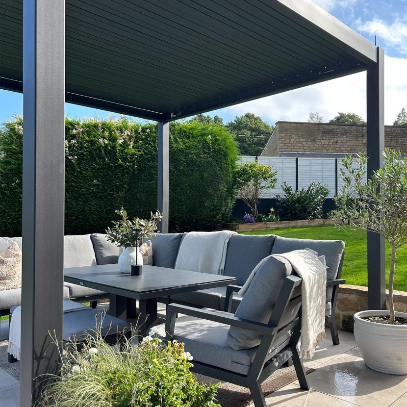 3M x 3M Square NOVA TITAN LED Pergola GREY New 2025 Model NEW