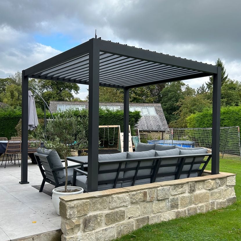 3M x 3M Square NOVA TITAN LED Pergola GREY New 2025 Model NEW