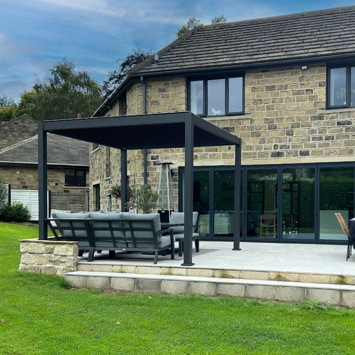 3M x 3M Square NOVA TITAN LED Pergola GREY New 2025 Model NEW