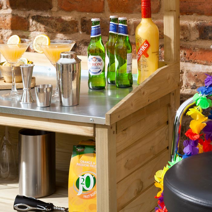 Midland Garden Furniture Garden Mini Bar Zinc Coated Counter Top