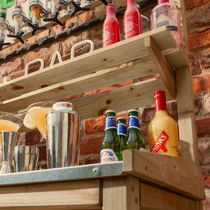 Midland Garden Furniture Garden Mini Bar Zinc Coated Counter Top