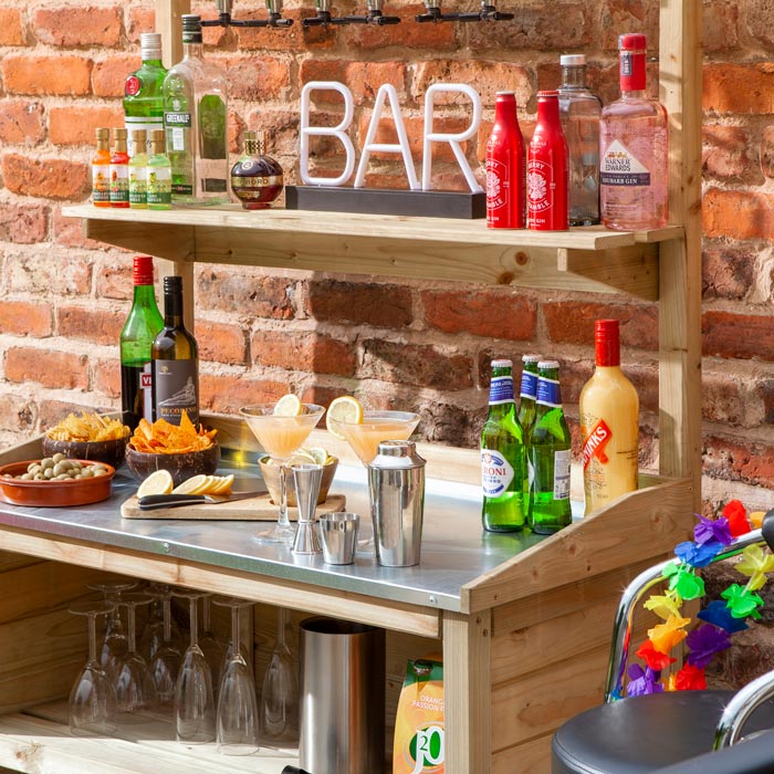 Midland Garden Furniture Garden Mini Bar Zinc Coated Counter Top