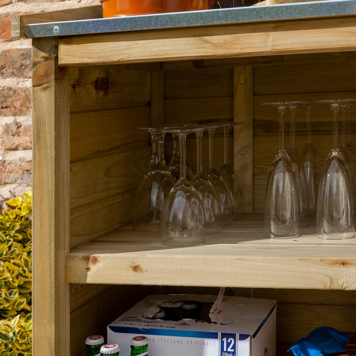 Midland Garden Furniture Garden Mini Bar Zinc Coated Counter Top