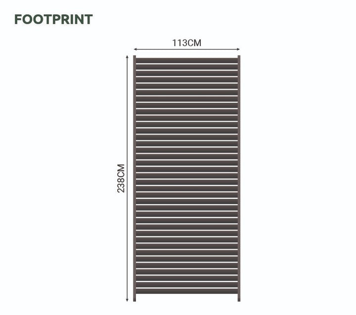 1.2M NOVA TITAN Aluminium Pergola FIXED WALL - GREY