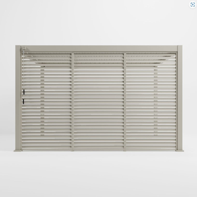 1M NOVA TITAN Aluminium Pergola FIXED WALL - PEBBLE