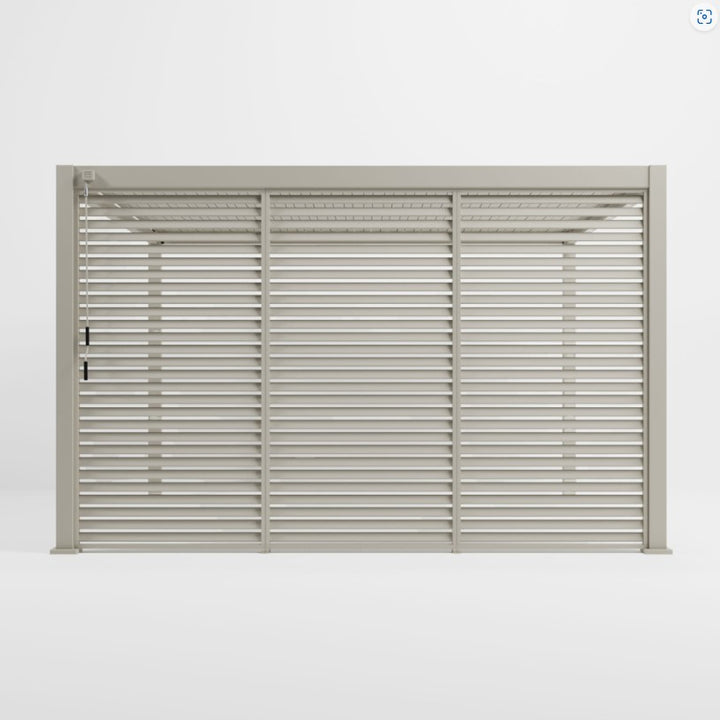1M NOVA TITAN Aluminium Pergola FIXED WALL - PEBBLE