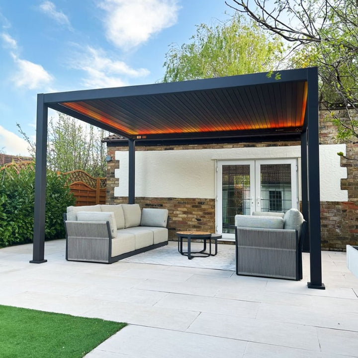 4M x 3M Rectangular NOVA TITAN LED Pergola GREY New 2025 Model NEW