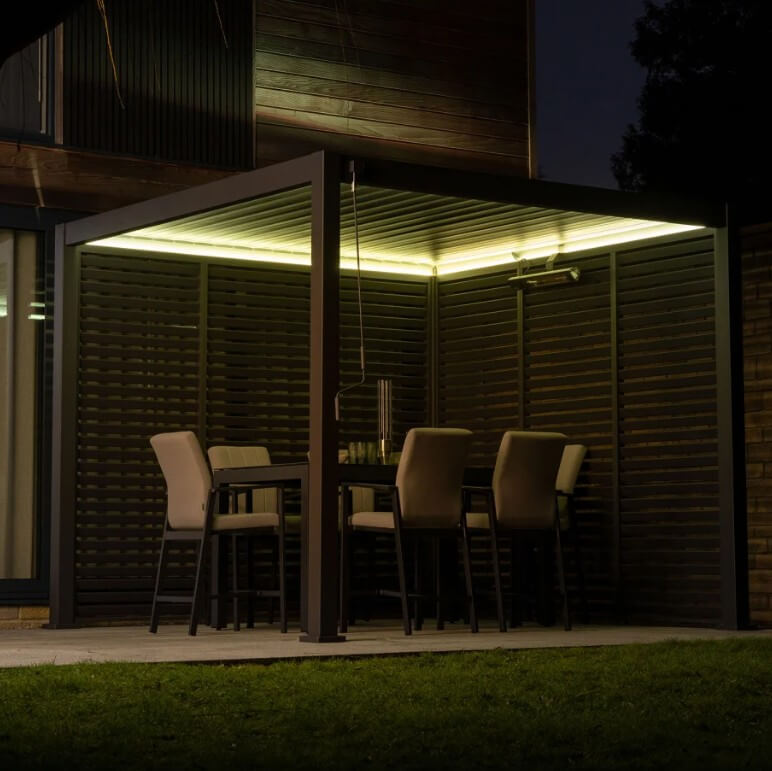 4M x 3M Rectangular NOVA TITAN LED Pergola GREY New 2025 Model NEW