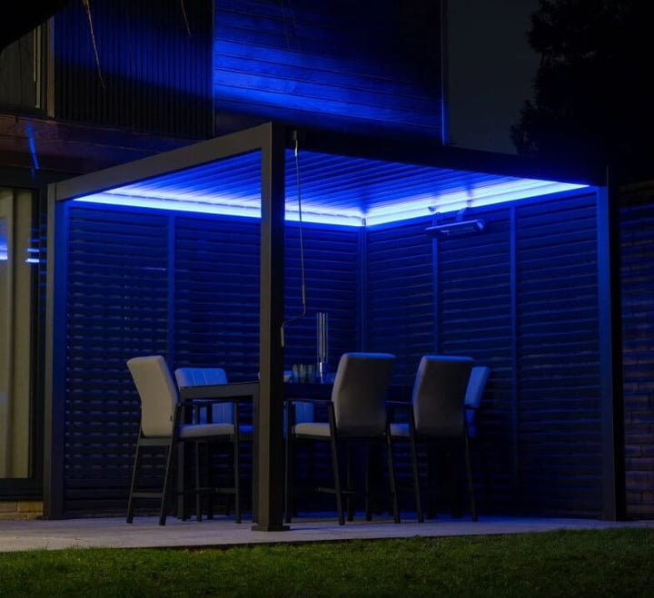 4M x 3M Rectangular NOVA TITAN LED Pergola GREY New 2025 Model NEW