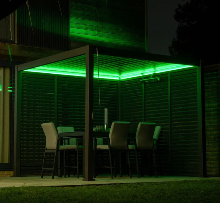 4M x 3M Rectangular NOVA TITAN LED Pergola GREY New 2025 Model NEW