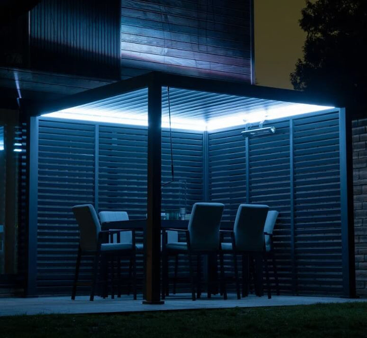 4M x 3M Rectangular NOVA TITAN LED Pergola GREY New 2025 Model NEW