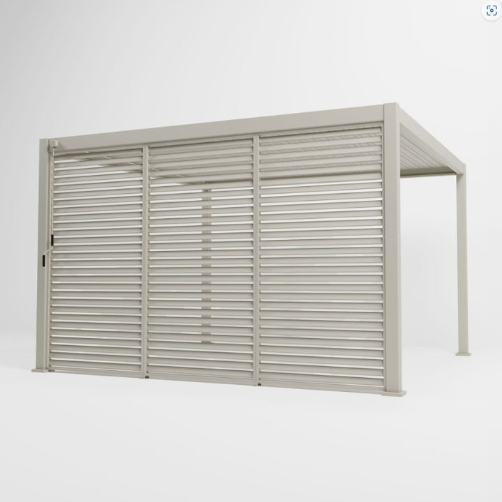 1M NOVA TITAN Aluminium Pergola FIXED WALL - PEBBLE